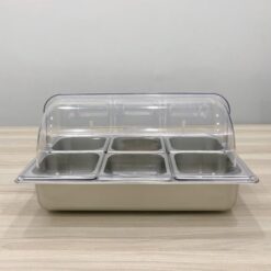 Khay nuoc buffet lap khay GN inox DC 1 6x100mm 2 Thanh gia do Nap PC 1 1 2 500x513 1