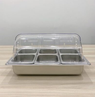 Khay nuoc buffet lap khay GN inox DC 1 6x100mm 2 Thanh gia do Nap PC 1 1 2 500x513 1