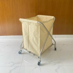Xe dọn đồ dơ khung inox chữ X C-39