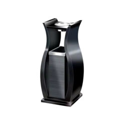 Thùng rác gạt tàn kiểu bình hoa màu đen 30x30x70cm