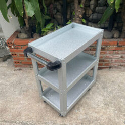 Xe đẩy dụng cụ 3 tầng nhôm mạ kẽm size nhỏ