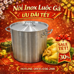 Nồi luộc gà inox 2 đáy 21 lít (φ300×H300mm)