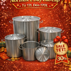 Nồi luộc gà inox 2 đáy 12 lít  (φ250×H250mm)