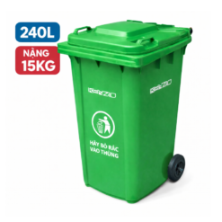 Thùng rác 240L loại 1, dày nặng 15kg - thùng rác 120l nặng 8kg